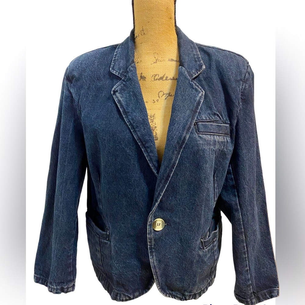 Vintage Guess Jeans by Georges Marciano Black Denim Blazer Women’s Size M